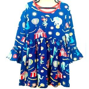 Eleanor Rose Colorful Circus Print Kids Whimsical Fun Dress